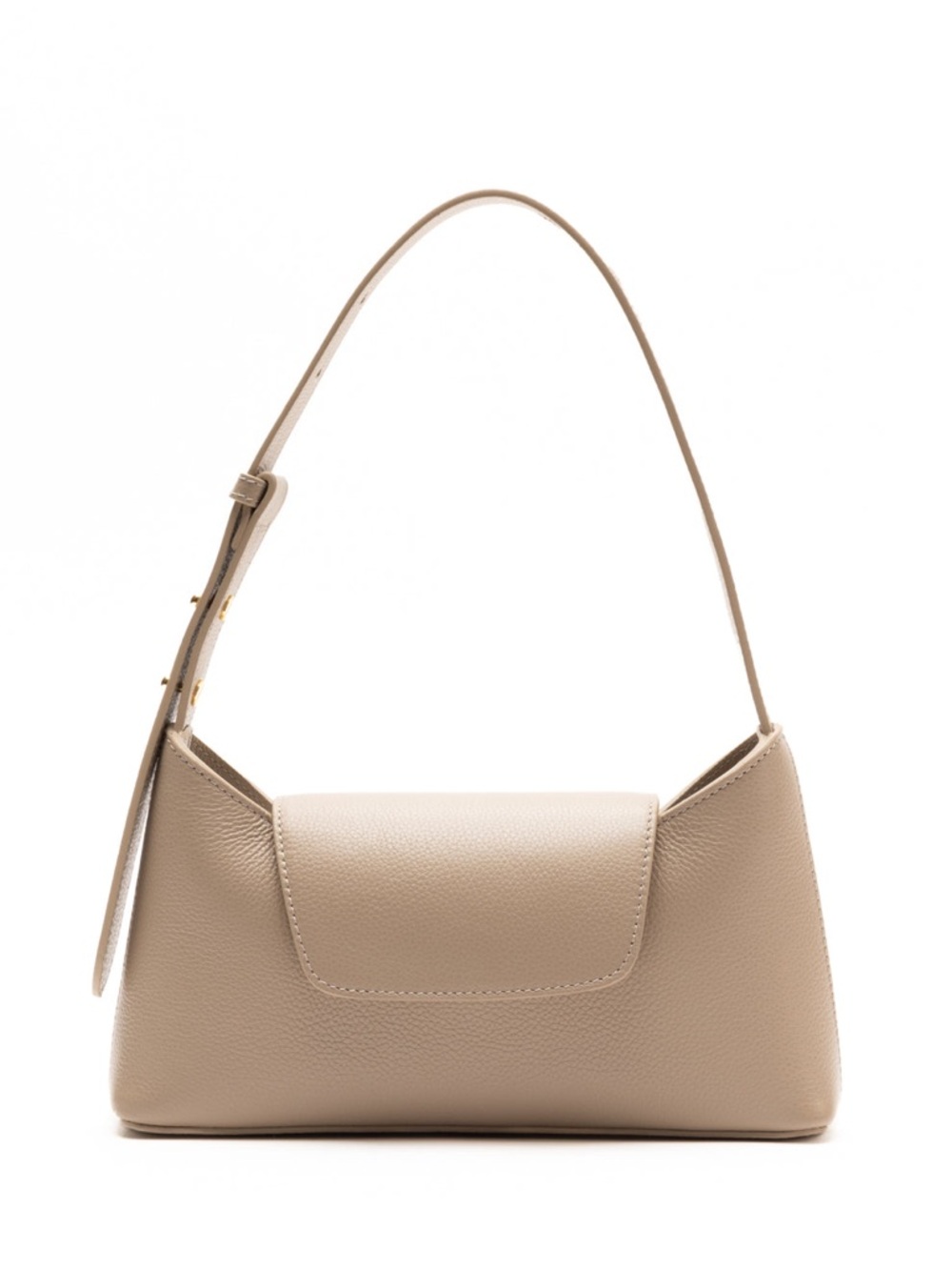 Elleme Paris Envelope Shoulder Bag in Taupe Pebbled Leather